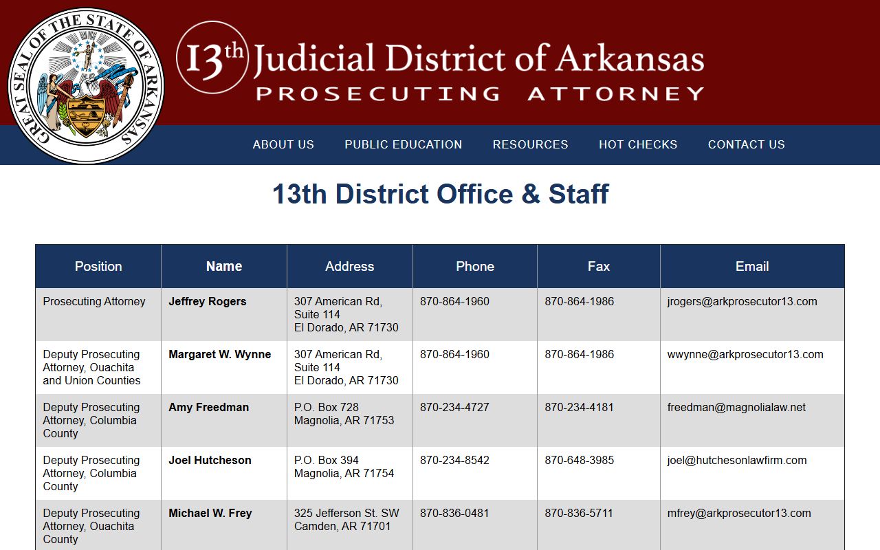 Thirteenth Judicial District staff for Cleveland County court records after arrest